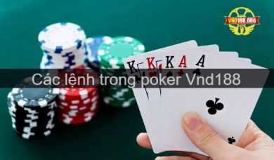 Các lệnh trong poker thường dùng mà anh em cần nắm rõ