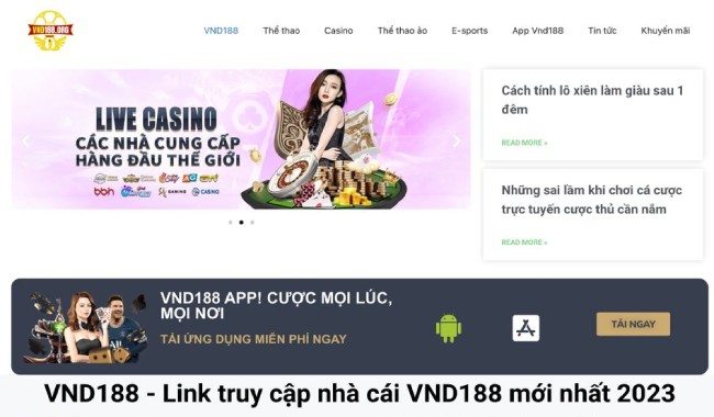 Truy cập trang chủ Vnd188